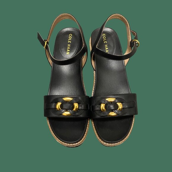 Name: Cole Haan Black Leather Wedge Pumps – Size 8.5 (Classic 3" Heel Comfort) - Picture 3 of 12